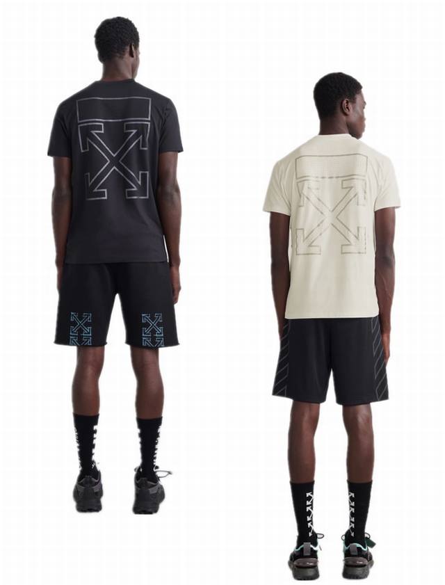 Ss春夏新款 品牌：Off-White 3M反光箭头款短袖T恤！ 颜色：米色 黑色 尺码：Xs-S-M-L 男女同款 面料：采用定制230克32织纯棉双纱面料，