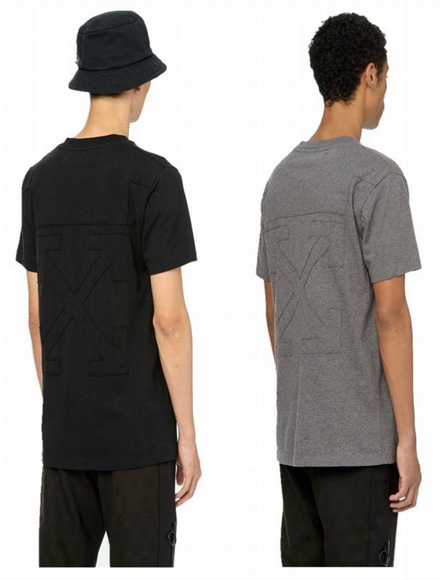 经典款春夏新品 品牌：Off-White 刺绣贴布箭头款短袖T恤！ 颜色：白色 黑色 水泥灰 绿色 尺码：Xs-S-M-L 男女同款 面料：采用定制230克32