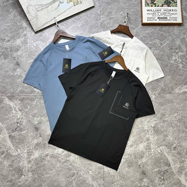 Kailas 凯乐石25春夏新品！男士全天候户外运动健身跑步徒步爬山半拉链速干凉感短袖T恤！掌柜力荐！线上线下同步！客供速干镂空面料！手感细腻顺滑清爽透气！高弹
