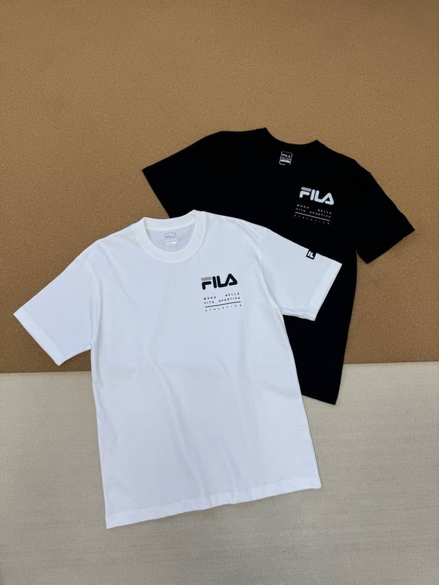 斐乐 Fila 25Ss夏季经典款胸口字母印花短袖T恤 情侣款 颜色：黑色 白色 尺码：M-3Xl 小红书热门爆款，明星网红同款穿搭，男女日常通勤穿搭必备单品！