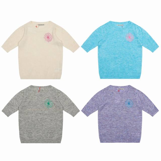 Mardi Mercredi 玛尔迪 25Ss小雏菊刺绣Logo针织短袖-原单品质 Mardi Mercredi 玛尔迪马海毛羊毛混纺渐变色女神款针织短袖 主供