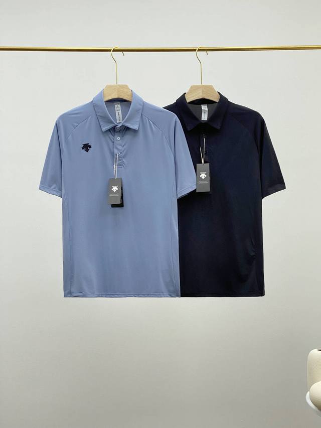 迪桑特*Descente*男士户外休闲冰丝速干弹力短袖Polo衫 款号： 5603 日常刚需必备款式 舒适透气多功能健身跑步运动冰丝速干短袖T恤 面料快干衣,透