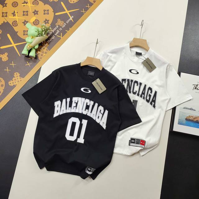 尺码Xs-L爆款推荐 Balenciaga 巴黎世家短袖T恤篮球球服绣花印花短袖T恤情侣款 本市场No.1的质量 真正天花板品质 全部原版开发注意细节图 避免被