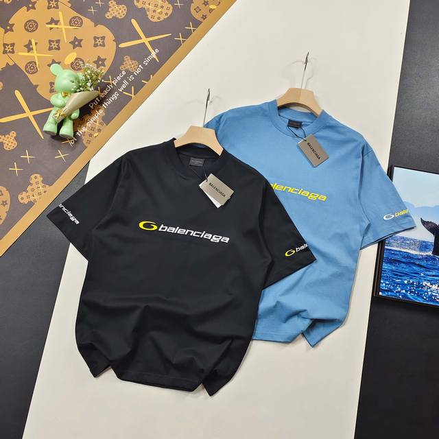 尺码Xs-L爆款推荐 Balenciaga 巴黎世家短袖T恤2025夏季新品新款字母Logo刺绣情侣款短袖T恤 本市场No.1的质量 真正天花板品质 全部原版开