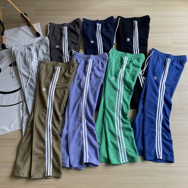 细节图 专柜品质Adidas阿迪达斯三叶草三条杠长裤四季款情侣款2025新款休闲微弹直筒阔腿裤 三叶草简约舒适风 百搭神裤 专柜同款 品质1:1专柜面料打版 ！