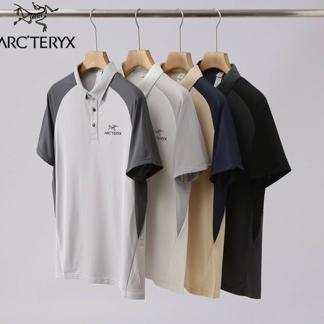 Arcteryx始祖鸟男士撞色拼接都市机能简约纯色透气亲肤翻领短袖Polo衫 男女同款 速干短袖T恤衫！上衣！ 还在为运动时衣物黏腻、出行时衣物不够百搭而烦恼？