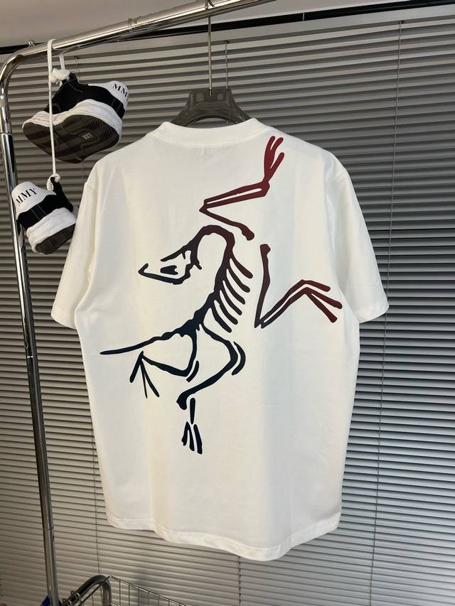 高品质 品名：始祖鸟 Arc'teryx 24Ss 后背渐变彩色大鸟印花Logo图案设计 男女同款圆领纯棉短袖T恤 版型；宽松版 面料：330G全棉精梳棉 颜色