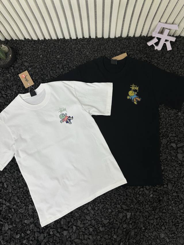 Stussy 斯图西 25Ss 夏季新款彩色布偶图案印花宽松休闲短袖T恤 男女同款 小红书热门爆款，明星网红同款穿搭，男女日常通勤穿搭必备单品！ 高品质260克