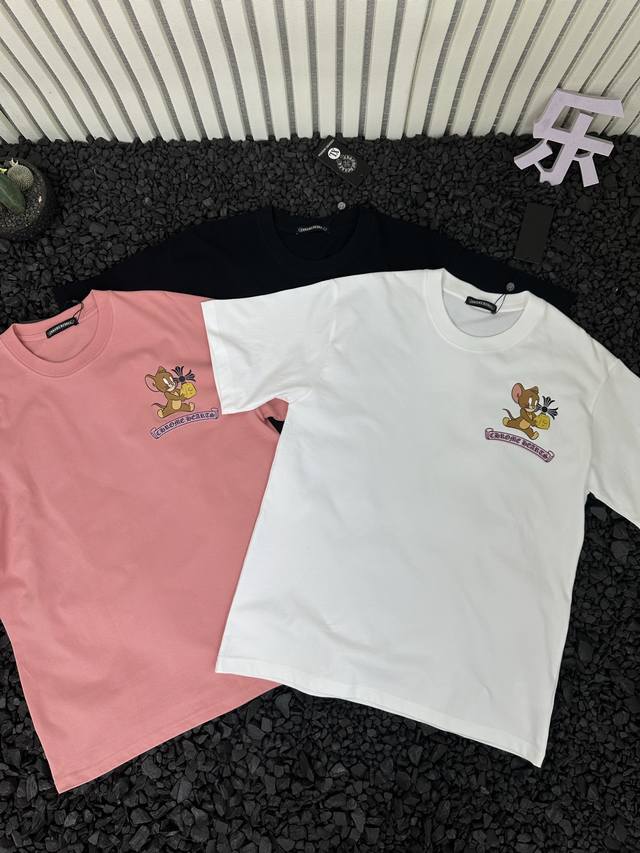 Chrome Hearts 克罗心 可爱卡通杰瑞汤姆图案印花圆领短袖T恤 男女同款 小红书热门爆款，明星网红同款穿搭，男女日常通勤穿搭必备单品！ 高品质260克