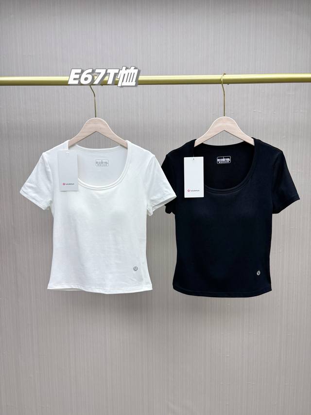 一包2件，舒适之王的免穿内衣T恤，2025春夏新款Lulu女士免穿内衣T恤短袖，自带胸垫锦纶冰丝空调T，修身版型 上身舒服的同时还尽显好身材。真的超级棒的一款短