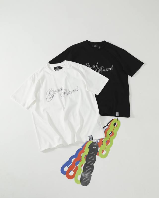 纯原版本 Goodbrand 25Ss花体烫片小花轻奢时尚重磅纯棉短袖 情侣款 顶级复刻，重工好货跑量来袭，各路明星网红最爱单品，真重磅360G双纱精梳纯棉，印