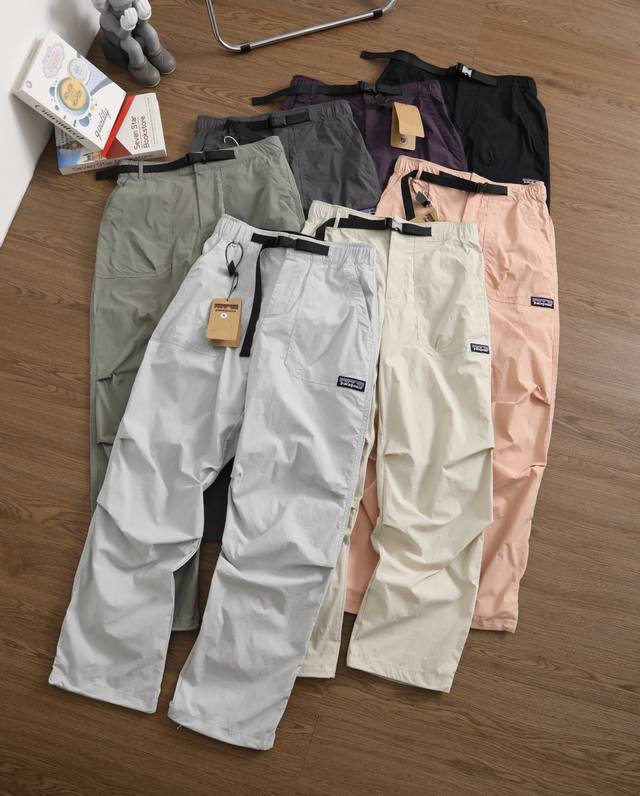 上新 夏季伞兵长裤 品牌：Patagonia 巴塔哥尼亚 尺码：Xs-S-M-L-Xl-Xxl 颜色：黑色-白鲸灰-粉色-卡其-深雾绿-高级灰-紫色 类型：机能