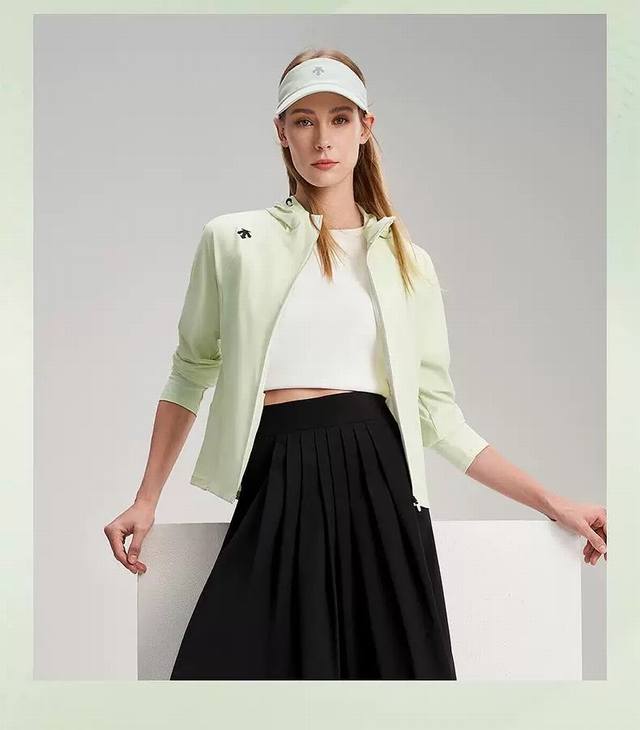 Descente 迪桑特训练系列，女士三色针织运动上衣Upf80防晒衣防晒服，清凉夏日出行，呵护你的肌肤 不在被紫外线照射而烦忧，超轻量化材料，四面回弹，各种训