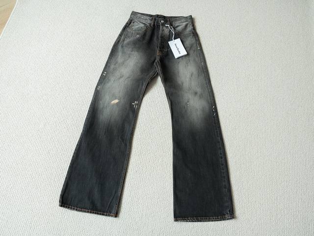 顶级品控 强推牛仔裤 Acne Studio Ac 黑泼墨 M版型Vintage 微喇版型牛仔休闲裤 颜色：黑色泼墨 尺码：30 31 32 33 176 14