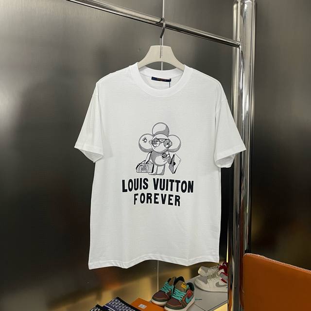 上新 纯原臻品 顶级原版复刻 Lv 驴家 路易威登2025Ss春夏新款太阳花印花短袖T恤新款 稀有限定 款 原版面料高版本高品质 网红明星同款 采用240克双股