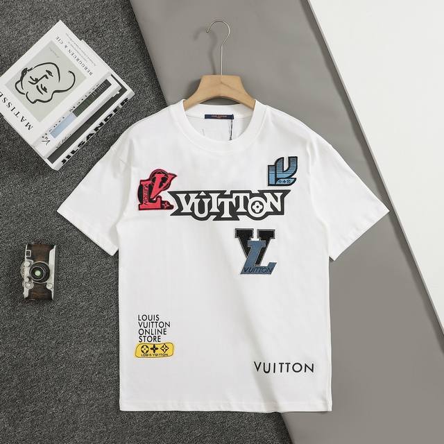 上新 顶级复刻版本 路易威登 Lv 25Ss早春新款短袖 牙刷绣Lv字母短袖 轻奢主义 男女日常通勤穿搭必备单品 正确版本 欢迎对比 详细特征 320克100%