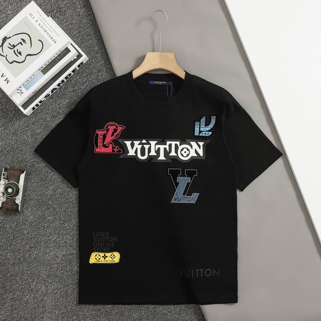 上新 顶级复刻版本 路易威登 Lv 25Ss早春新款短袖 牙刷绣Lv字母短袖 轻奢主义 男女日常通勤穿搭必备单品 正确版本 欢迎对比 详细特征 320克100%