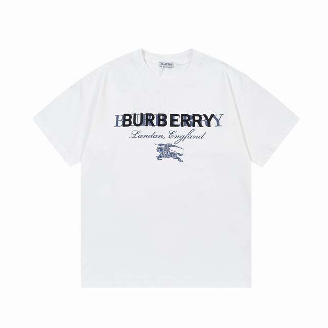 Burberry 巴宝莉 重叠字母 战马印花 大Logo经典识标印花精致升级 灵感源自八十年代复古 原版面料 官方同款 短袖T恤 定制310克同缸染面料 手感非