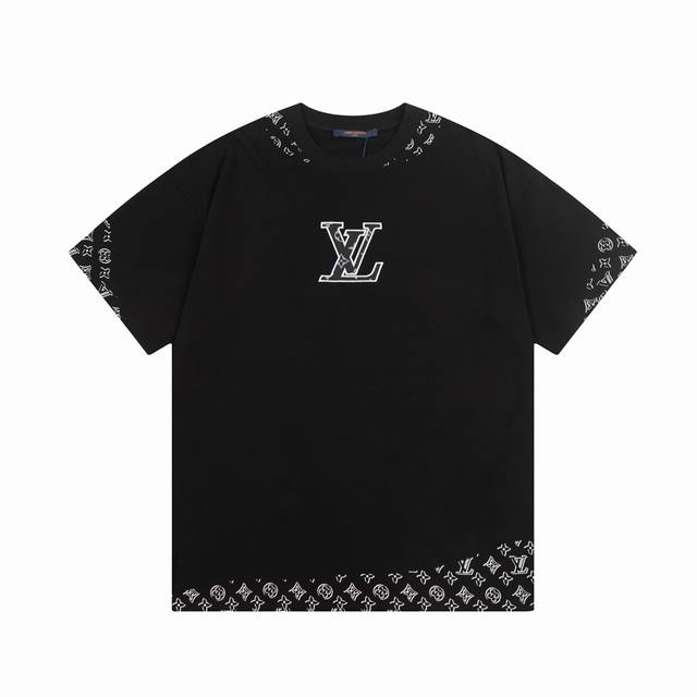 Louis Vuitton 路易威登 拼皮字母刺绣 标识精致升级，灵感源自八十年代复古 原版面料 官方同款 短袖T恤 同缸染面料 手感非常舒服 最新砖柜同步 时