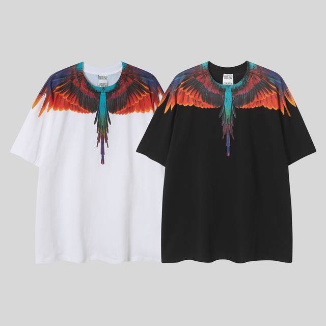 马塞洛布隆 春夏新款Mb 浴火羽毛翅膀印花 短袖 码数：S M L Xl Xxl
