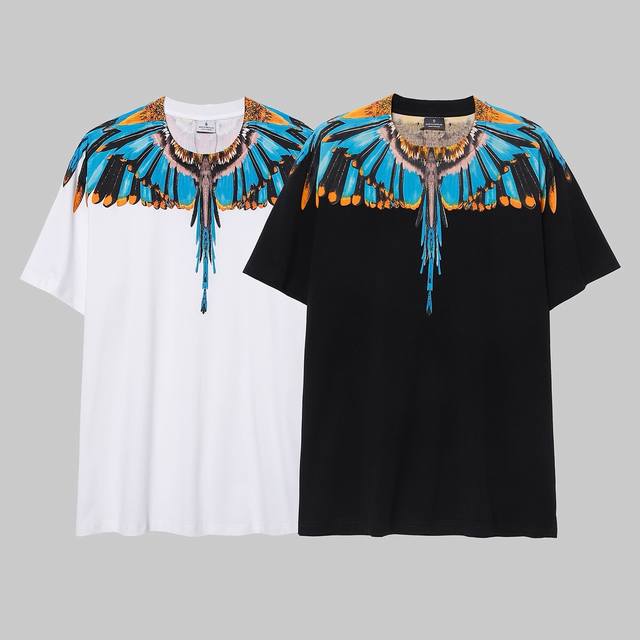 马塞洛布隆 Mb鹦鹉彩色翅膀纯棉短袖T恤 码数：Xs.S.M.L.Xl