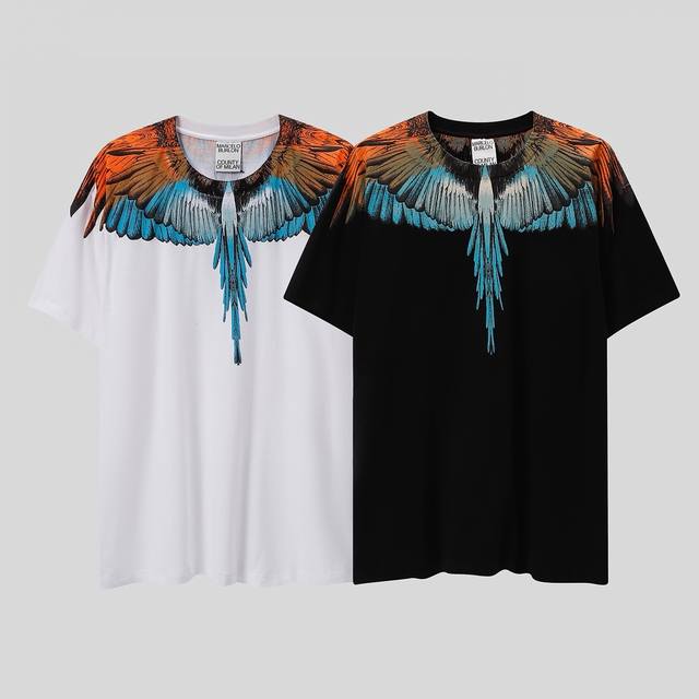 马塞洛布隆 Mb橙蓝翅膀纯棉T恤短袖 码数：S.M.L.Xl.Xxl