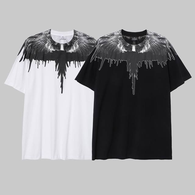 马塞洛布隆 Mb泼墨翅膀纯棉短袖T恤 码数：Xs.S.M.L.Xl.Xxl