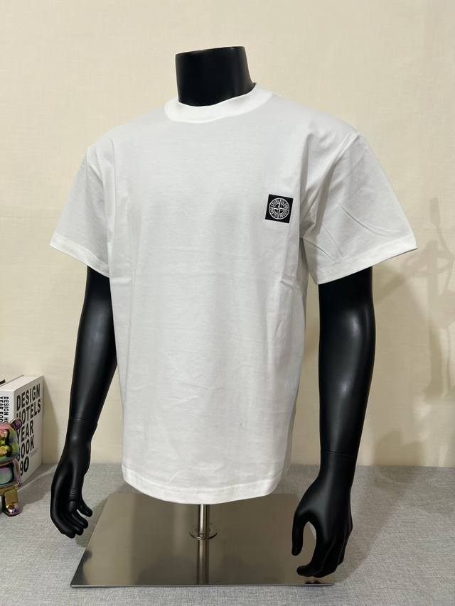 石头岛Stone Island 顶级版本 区别通货 2025Ss官网同步 刺绣小标Logo短袖T恤64支高密度240克双纱纯棉 进口机器刺绣小标 刺绣字母干净工