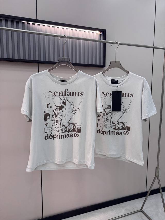 顶级版本 Enfants Riches DéPriméS Erd忧郁的富二代 24Ss 疯狂的派对短袖 面料：定染220克100%纯棉 印花：手工菲林丝网胶浆印