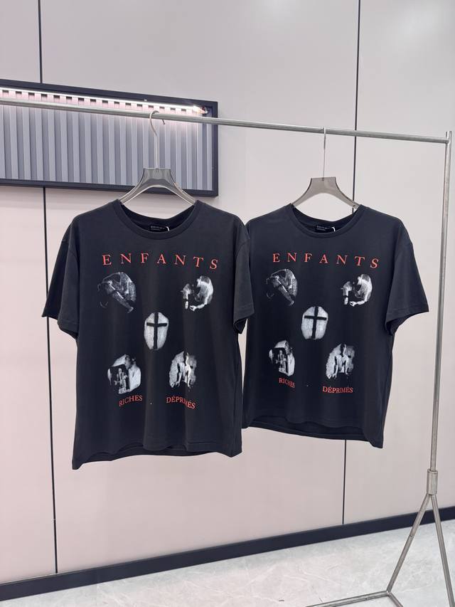 顶级版本 Enfants Riches DéPriméS Erd忧郁的富二代 24Ss 麻醉剂抽画短袖 面料：定染210克100%纯棉 印花：手工菲林丝网胶浆印