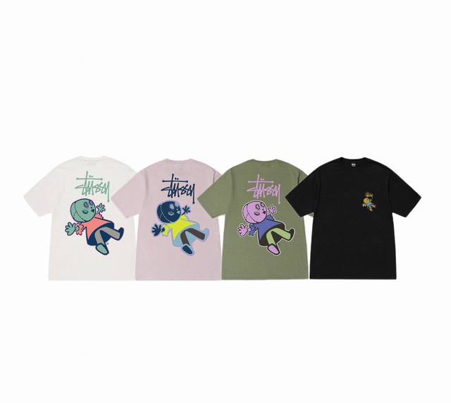 上新款号：S064 Stussy Ss23 Dollie Pigment Dyed Tee 夏季 圆领图案印花宽松短袖T恤 男女同款 原版打造 细节高控 -面料