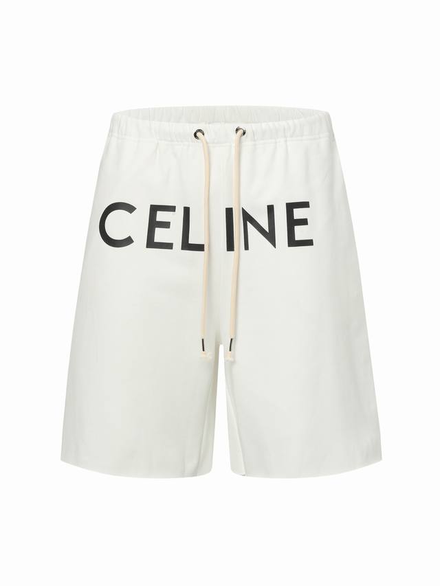 Celine 塞琳25Ss专柜在售新款印花短裤 定织定染400克面料 标识印花短裤 百搭低调 紧实立体 开模定制Logo五金 细节版型很足 灰色很百搭 男女同款