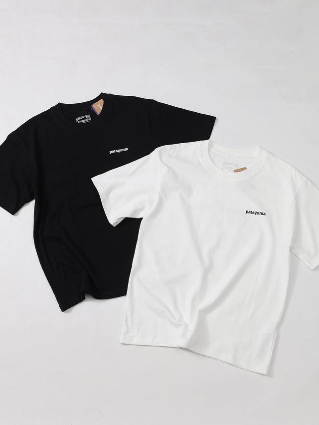 款号[S56] Patagonia巴塔哥尼亚经典款系列Organic T-Shirt 男女同款Logo印花短袖Tee 260G有机环保棉，胸口后幅大面积山峰采用