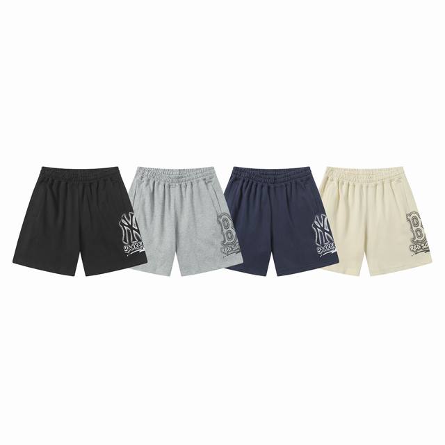 Mlb侧面吸睛Logo精致点缀时尚休闲短裤25春夏新款 款号：Dw9911 面料：320克 毛圈纯棉 颜色 : 黑色 灰色 杏色 藏青色 尺码：S M L Xl