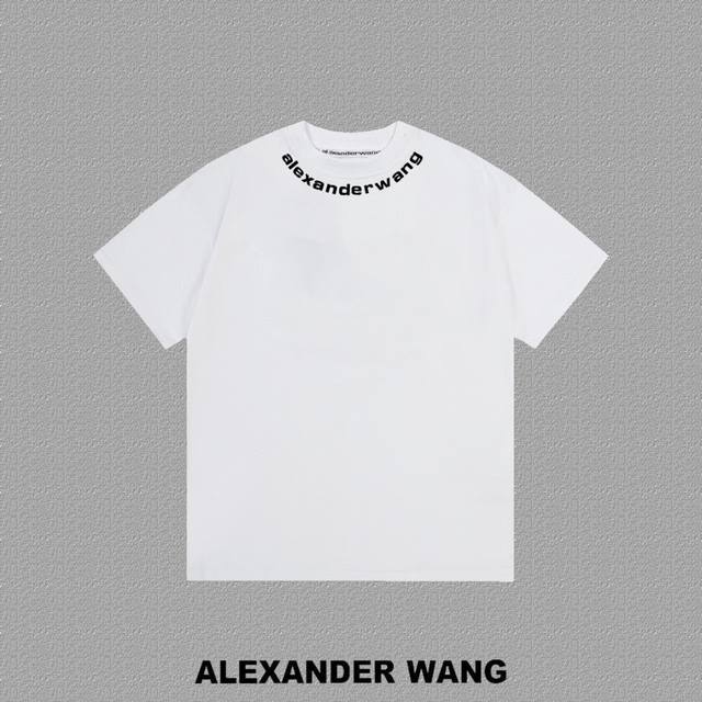 Aiexander Wang 亚历山大王] 2025Fw短袖T恤 硅胶厚板字母印花 高端26S双纱300克面料 重磅面料 定制拉架罗纹同缸同染 三标齐全 男女同