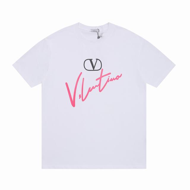 Y034 高版本正确版本 Valentin*2025新品上架 圆领字母印花 胸前撞色徽标和Slogan碰撞 充满个性的时尚感立现 黑白经典配色打造百搭风格 时髦