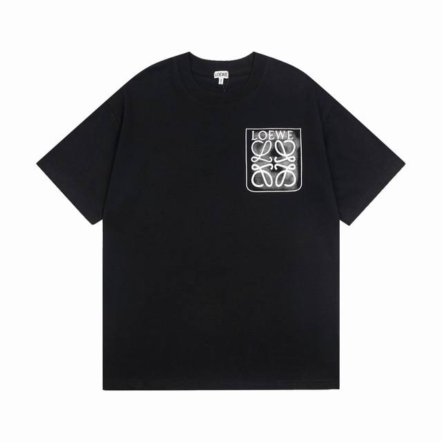 Y032 高版本精密刺绣 Loewe罗意威2025渐变印花＋立体Logo刺绣T恤 质棉质平纹针织圆领 T 恤，料采用100%进口棉！ 高密度进口刺绣克重出胚后经