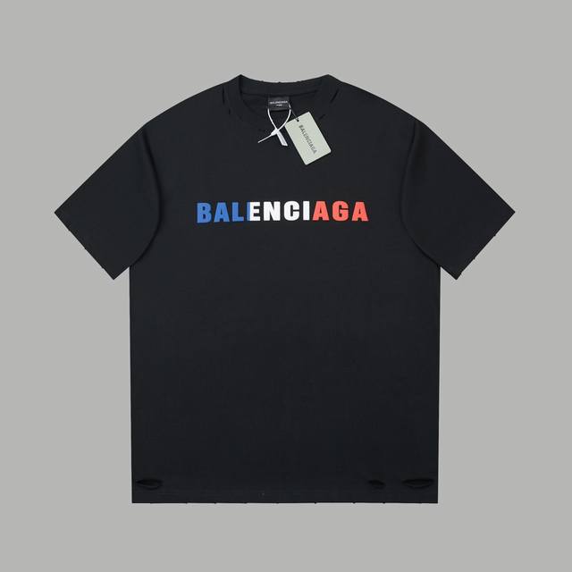 Balele 巴黎世家 25Ss早春新款 字母Logo发胖印花短袖 轻奢主义 男女日常通勤穿搭必备单品 正确版本 欢迎对比 详细特征 320克 % 纯棉双纱汗布