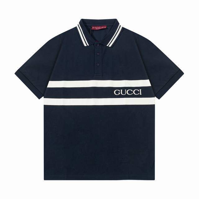 Gucci 古驰2025款胸口字母刺绣Logo 灵感源自八十年代复古 原版面料 官方同款 Polo衫 定制 同缸染面料 手感非常舒服 春夏最新砖柜同步 时尚又个