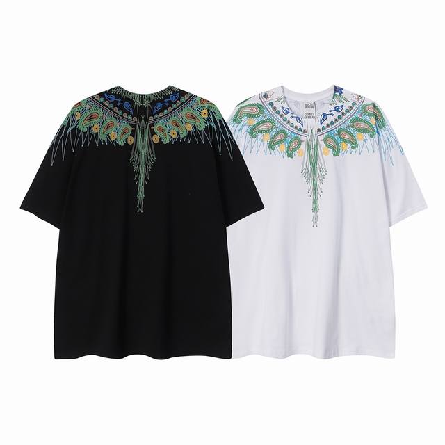 马塞洛布隆 Mb新款高质量孔雀开屏翅膀纯棉T恤 码数：S M L Xl Xxl