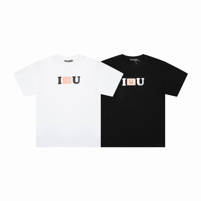 1198# Acne Studios 此款圆领T恤在正面中央饰有当季风格表情徽标字样“I Face U” 字母印花 选用230G双纱纯棉面料 宽松版型 Yp复刻