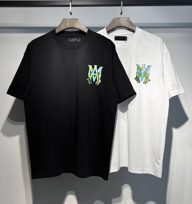 Amiri实拍短袖T恤 黑色 红色 白色挂拍S. M. L. Xl