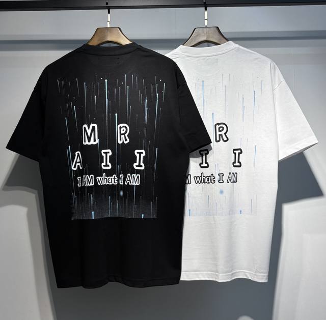 Amiri实拍短袖T恤 黑色 白色挂拍S. M. L. Xl