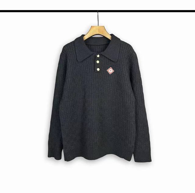 Casablanca 24年秋冬新款Polo领针织长袖 颜色：黑色 白色 码数:M L Xl Xxl
