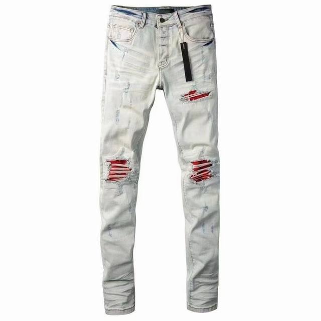 款号Cc846 Amiri Mx1高街牛仔裤修身长裤Fog高街男潮 Amiri 近年来高街成了男装里越来越频繁出现的词 高街风格也就成了大家搭配的重要方向 高街
