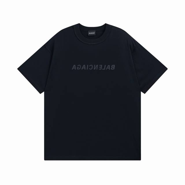 实拍图 顶级版本.官网品质 Balenci*Ga 巴黎#镜面刺绣两面穿搭经典字母刺绣短袖T恤# 春夏季砖柜同步。 面料采用巴黎Zp定织定染全棉双纱、克重260克