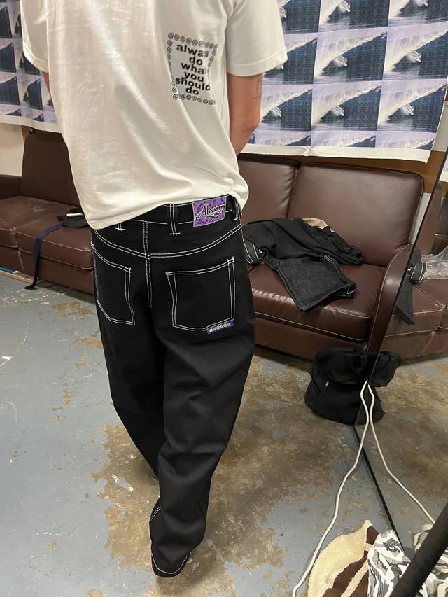 Ad302#Adwysd Alwaydowhatyoushoulddo Unisex Low Key Purple Label Denim紫色小标牛子裤 Col