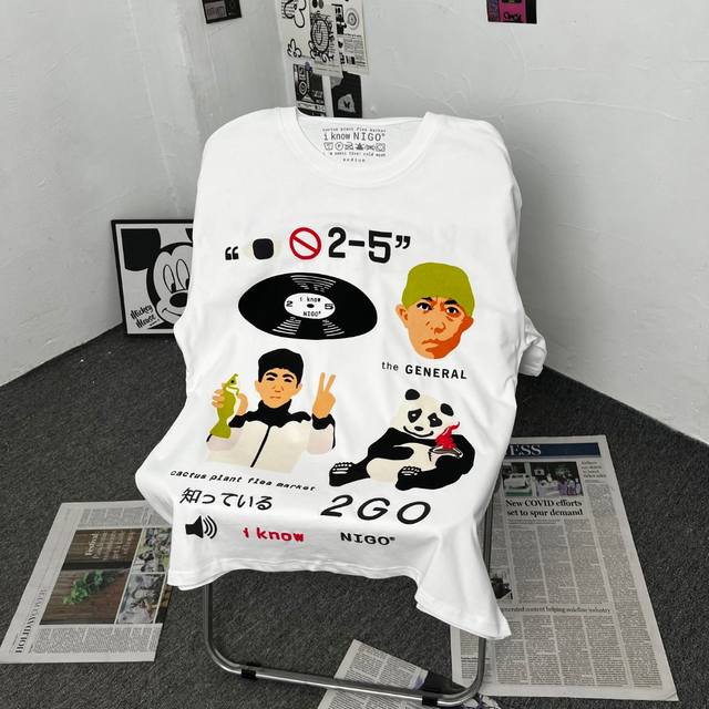 C110 细节实拍图 Cpfm X I Know Nigo 纽约限定 发泡短袖 32支230G纯棉双纱 高温预缩后 克重达到250G左右 定织300G罗文 久洗