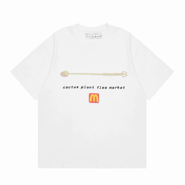 C106 白底图 Cpfm X Mcdonalds X Cacus Jack 麦当劳联名咖啡勺子发泡短袖 美式Vtg 胸口立体发泡印花 区别错误版本胶印 咖啡勺