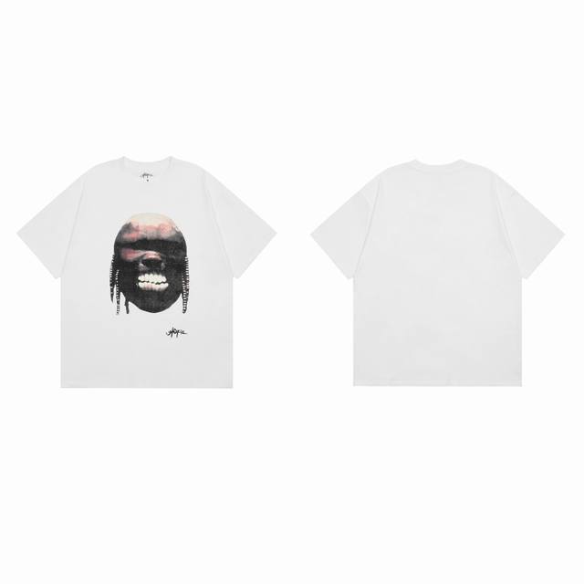 T120 # 白底图 Travis Scott Cactus Utopia 乌托邦联名专辑款 32支240G纯棉布料 300G定织罗文久穿不松垮手感柔软细腻 印